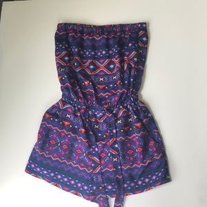 Print romper with ties
